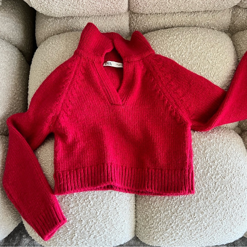Cropped Hot Pink Zara Sweater